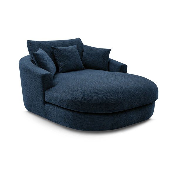 Temno moder fotelj iz šenilje Belem – Bobochic Paris