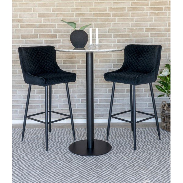 Okrogla barska miza z mizno ploščo v marmornem dekorju ø 70 cm Bolzano – House Nordic-image-1