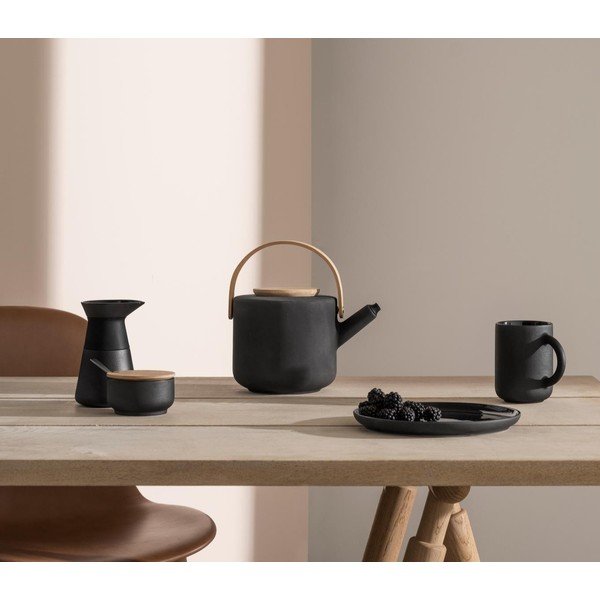 Črn vrč za mleko iz kamenine 400 ml Theo – Stelton-image-1