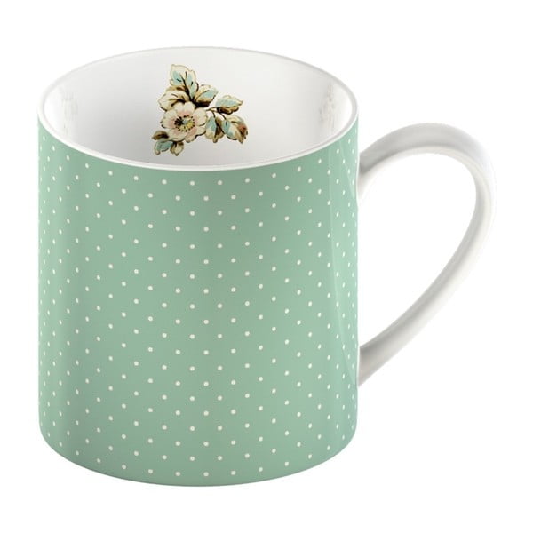 Zelen porcelanast vrč s pikami Creative Tops Cottage Flower, 330 ml