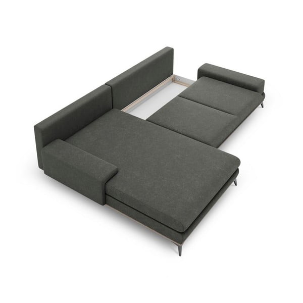 Temno siva raztegljiva sedežna garnitura Windsor & Co Sofas Planet, levi kot-image-3