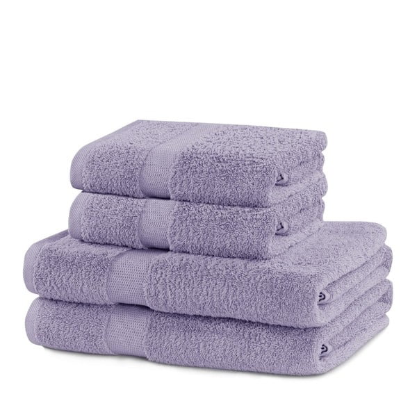 Svetlo vijolični frotirni bombažni komplet brisač 4 ks Marina – DecoKing