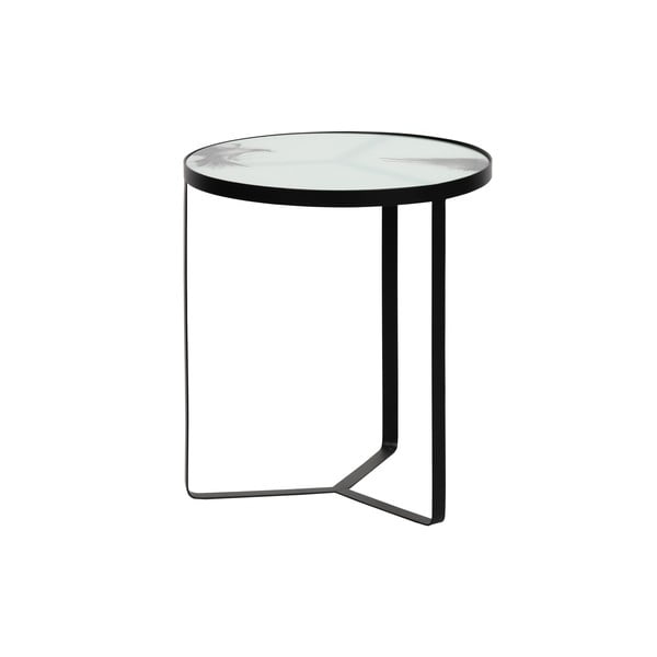 Kovinska dodatna mizica s stekleno ploščo BePureHome Fly, ⌀ 45 cm