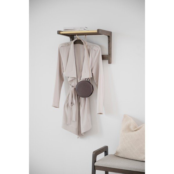 Temno rjav hrastov stenski obešalnik Inverness - Rowico-image-3