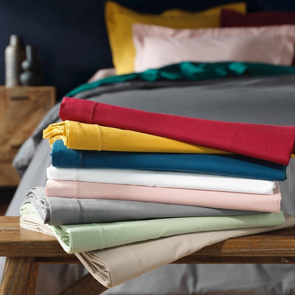 Svetlo zelena bombažna rjuha 180x290 cm Lina – douceur d'intérieur-image-3