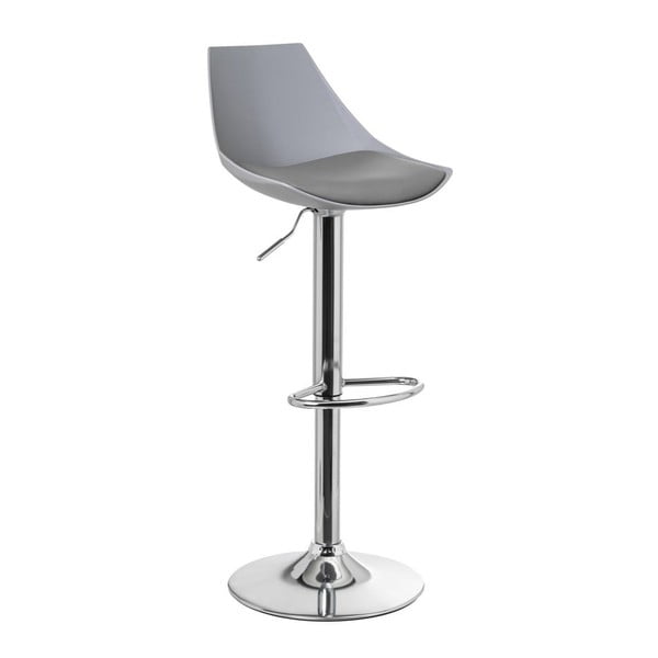 Sivi barski stoli v kompletu z nastavljivo višino 2 ks iz umetnega usnja (višina sedeža 56,5 cm) – Casa Selección