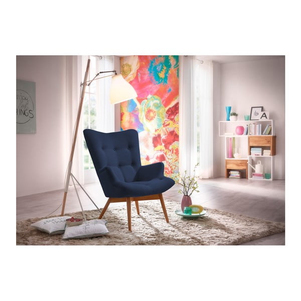Temno moder fotelj Max Winzer Aiko-image-4