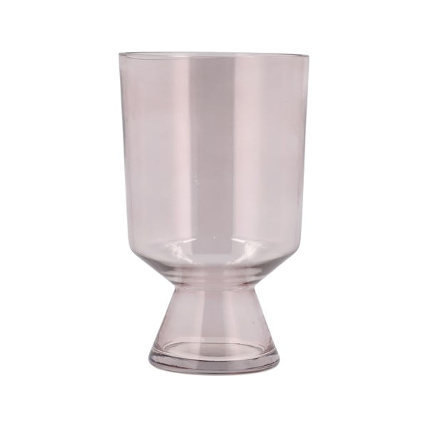 Svetlo rožnata steklena vaza (višina 24 cm) Drum – Villa Collection