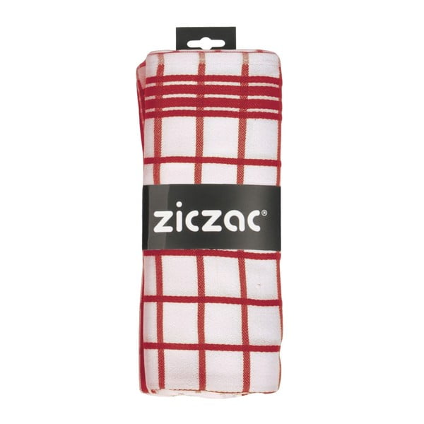 Bela in rdeča kuhinjska brisača ZicZac Professional