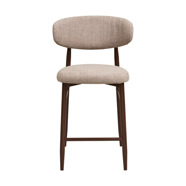 Bež/temno rjav oblazinjen barski stol (višina sedeža 65 cm) Levanto – House Nordic-image-4