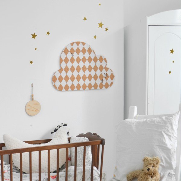 Dekorativna samolepilna oglasna deska Dekornik French Cloud White Stars, 57 x 40 cm-image-1