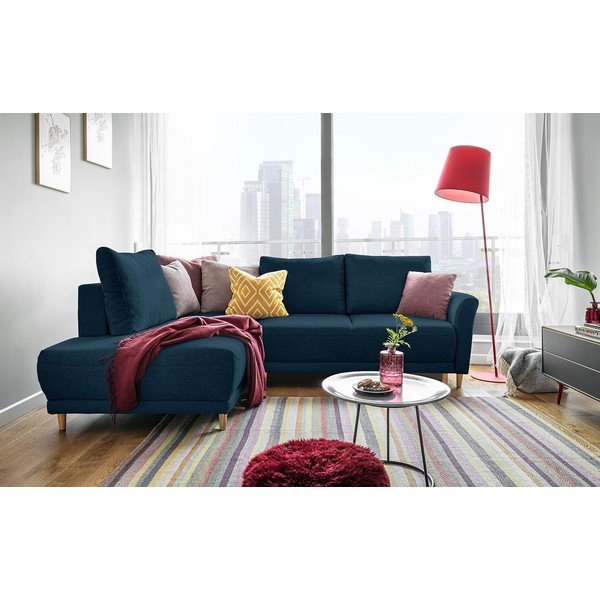 Mornarsko modra raztegljiva sedežna garnitura Miuform Lovely Annie, levi kot-image-1