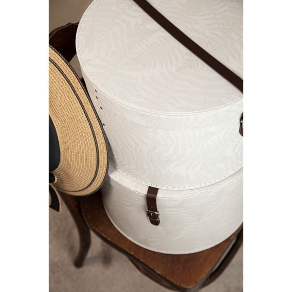 Kremno bele kartonaste škatle za shranjevanje v kompletu 2 ks s pokrovom ø 37,5x25,5 cm Rut Paper Laminate – Bigso-image-3