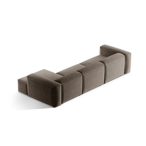 Rjava kotna sedežna garnitura (desni kot/z ležalnikom) Bergamo – Cosmopolitan Design-image-4