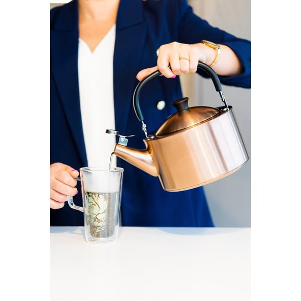 Čajnik iz nerjavečega jekla bakrene barve 1,5 l Diamante - Vialli Design-image-3