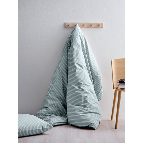 Svetlo modra posteljnina iz bombaža za enojno posteljo Södahl Stripes, 140 x 200 cm-image-1