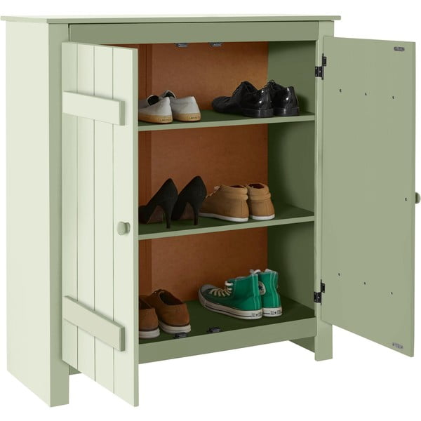 Svetlo zelena omarica iz masivnega bora 100x110 cm Bertram – Støraa-image-4