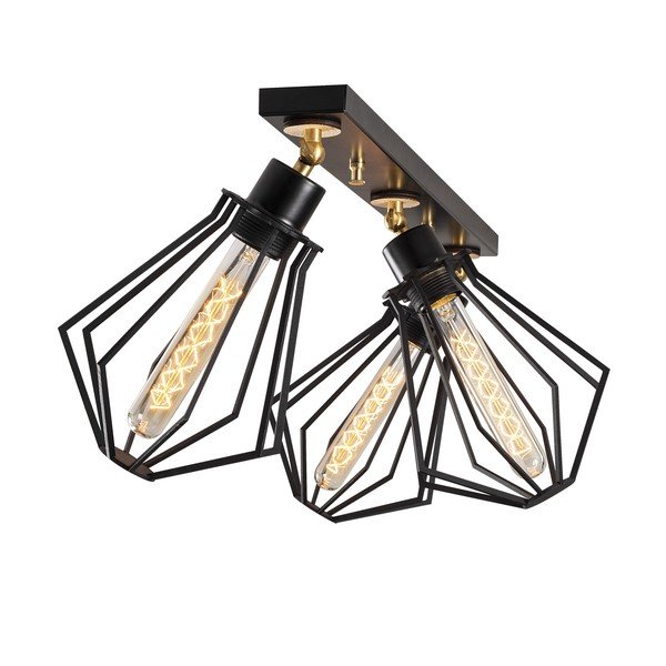 Črna/zlata stropna svetilka s kovinskim senčnikom ø 18 cm Oylat – Opviq lights-image-2