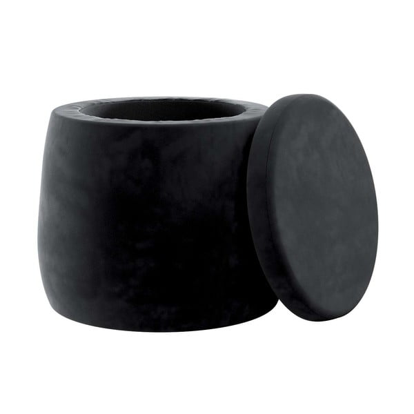 Črn žameten otroški tabure Posh Velvet – Yellow Tipi-image-1