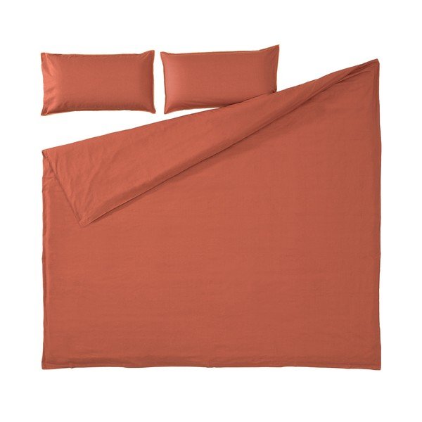 Oranžno-rjava posteljnina iz organskega bombaža z rjuho Kave Home Ibelis, 220 x 220 cm-image-2