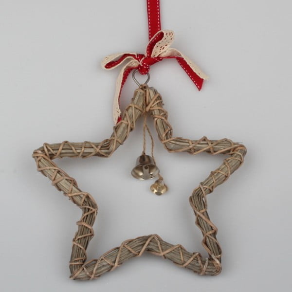 Rjava ratanova viseča zvezda Dakls Bell, 48 cm