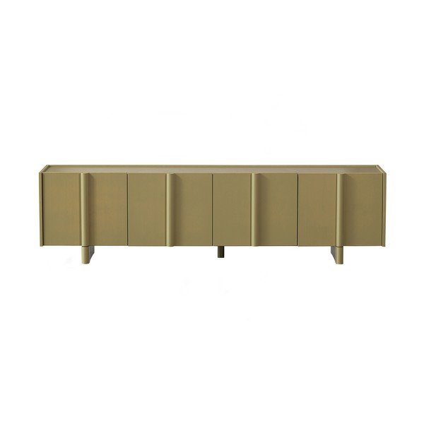 Kaki zelena TV omarica iz masivnega bora 200x53x46 cm Basu – WOOOD