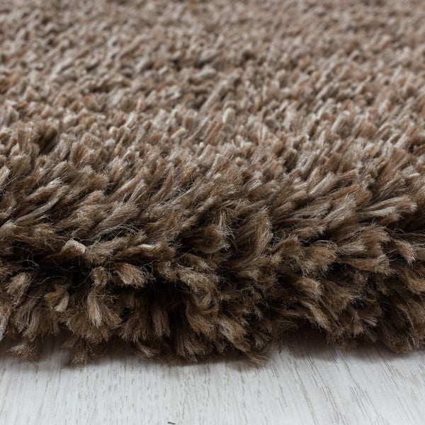 Temno rjava okrogla preproga ø 160 cm Fluffy – Ayyildiz Carpets-image-3