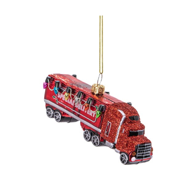 Steklen okrasek za jelko 4,5 cm Red Truck – Sass & Belle