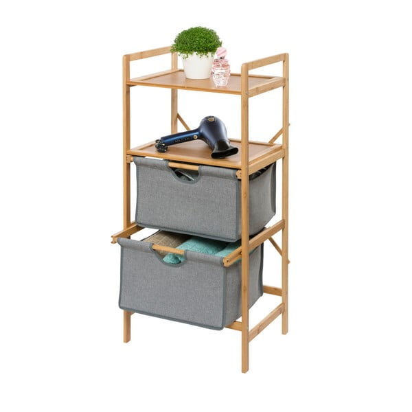 Sivo-rjava bambusova kopalniška polica 44x96 cm Bahari – Wenko-image-2