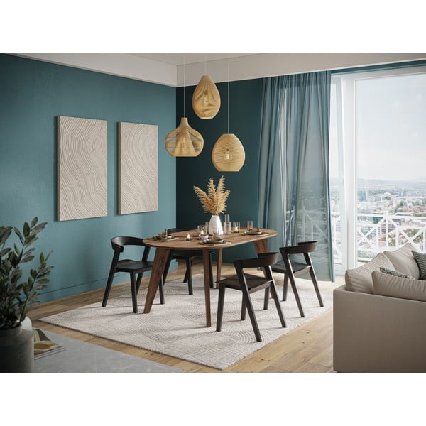 Jedilna miza z mizno ploščo v orehovem dekorju v naravni barvi 100x180 cm Lago – TemaHome-image-1