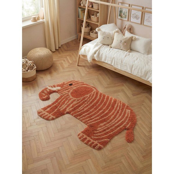 Pralna/ročno tkana bombažna otroška preproga v barvi terakote 75x120 cm Snuggle Elodie – Hanse Home-image-1
