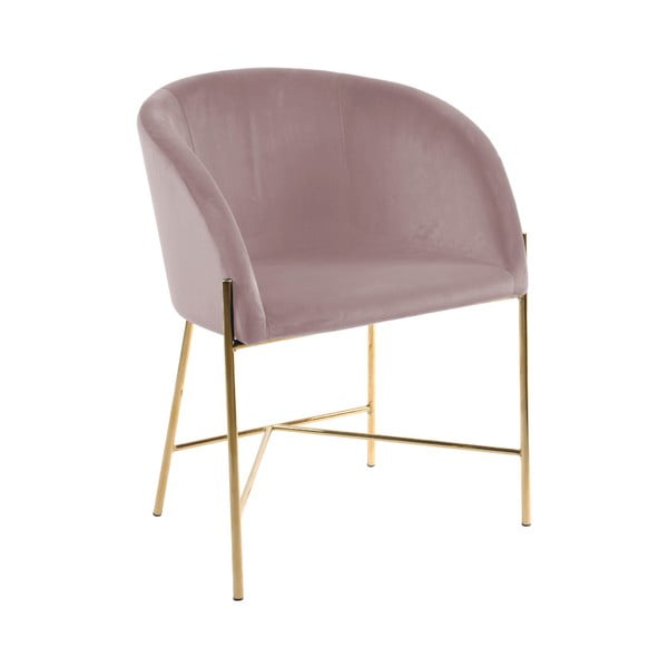 Pastelno roza stol z zlatimi nogami Interstil Nelson-image-1