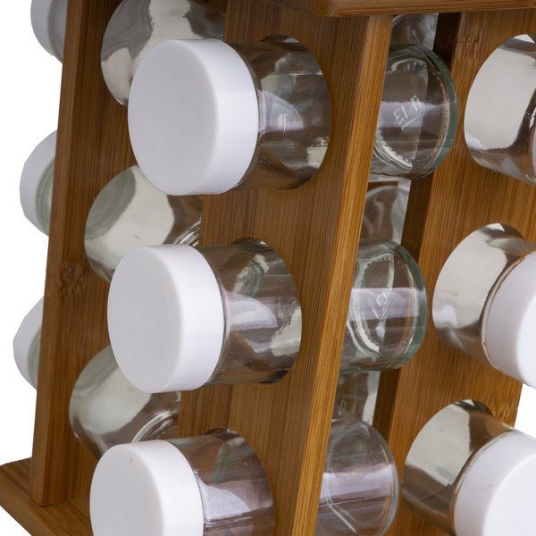 Posodice za začimbe v kompletu 12 ks s stojalom Bamboo Walnut – Casa Selección-image-2