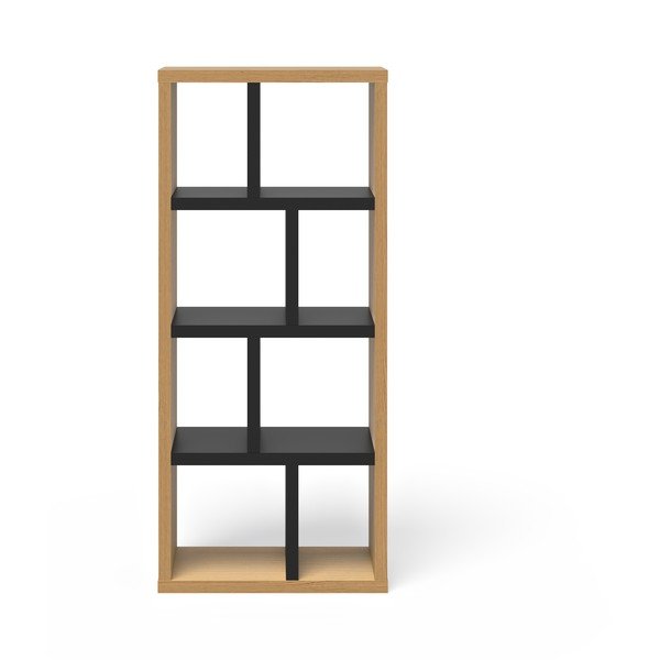 Črn/naraven regal v hrastovem dekorju 70x159 cm Berlin – TemaHome-image-2