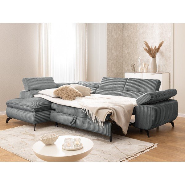 Siva kotna sedežna garnitura iz rebrastega žameta (levi kot/v obliki črke L) Marbeya  – Ropez-image-4