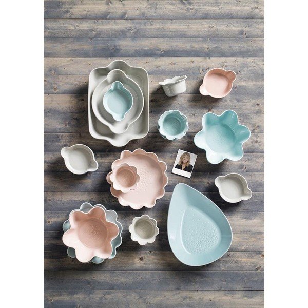 Komplet 2 bež porcelanastih skled Sagaform Piccadilly Flowers, 13 x 6,5 cm-image-1