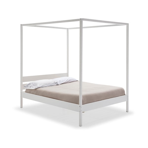 Bela zakonska postelja z letvenim dnom 140x190 cm Dossel - Marckeric-image-3