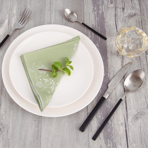 Črn/srebrn pribor iz nerjavečega jekla 24 ks Skandi – Orion-image-3