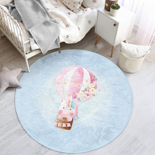 Svetlo modra otroška preproga ø 100 cm Comfort – Mila Home-image-3