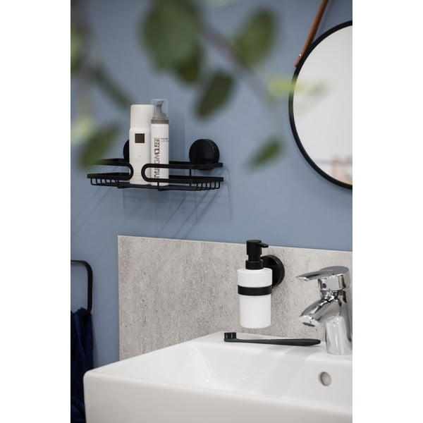 Črno stensko držalo za brisače Wenko Static-Loc® Plus-image-2