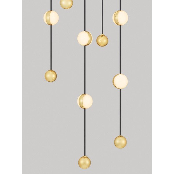 Mat črna aluminijasta LED zatemnitvena viseča svetilka s senčilom iz akrilnega stekla ø 38 cm Alcinoe – Nova Luce-image-2