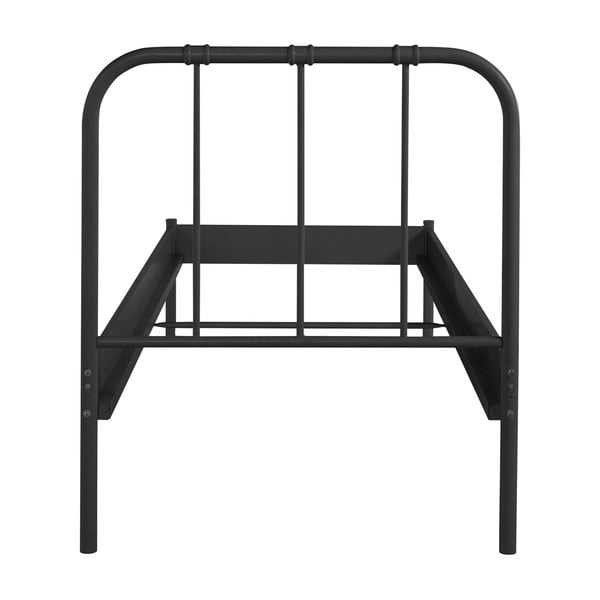 Črna kovinska postelja brez letvenega dna 90x200 cm Aaron – Støraa-image-4