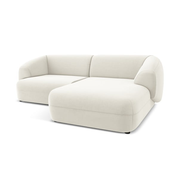 Bela žametna kotna sedežna garnitura (desni kot) Moana – Makamii-image-2