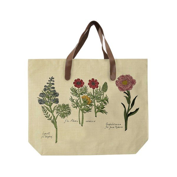 Platnena torba z ročajem iz umetnega usnja Surdic Flowers-image-1