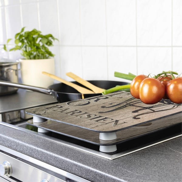 Komplet 2 steklenih pokrovov za štedilnik Wenko Bistrot, 52 x 30 cm-image-1