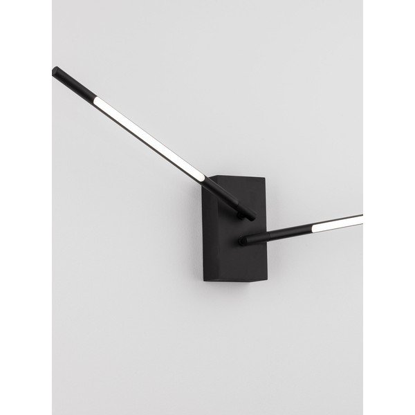Črna kovinska LED stenska svetilka z upogljivo konstrukcijo Raccio – Nova Luce-image-4