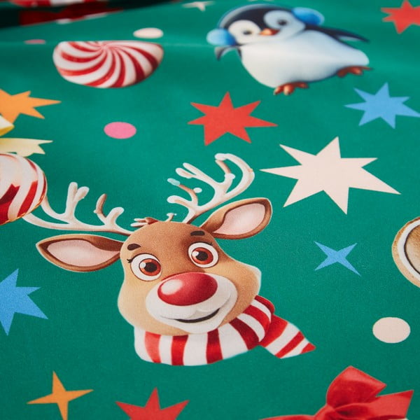 Zelena posteljnina za zakonsko posteljo 200x200 cm Christmas Icons – Catherine Lansfield-image-4