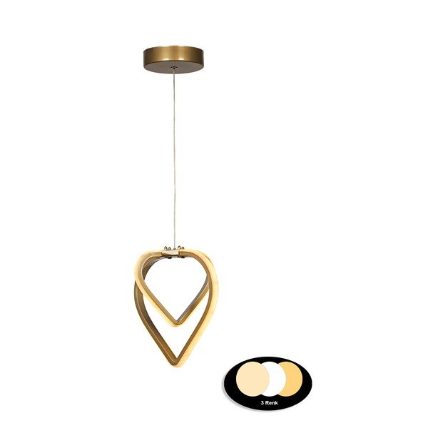 Kovinska LED viseča svetilka v bronasti barvi ø 22 cm Sevinc – Squid Lighting-image-2