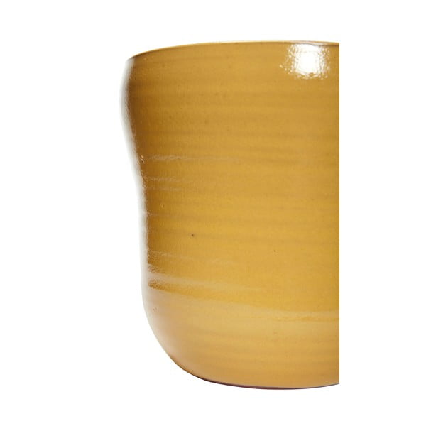 Komplet 2 rumenih keramičnih cvetličnih loncev Hübsch Tina-image-3