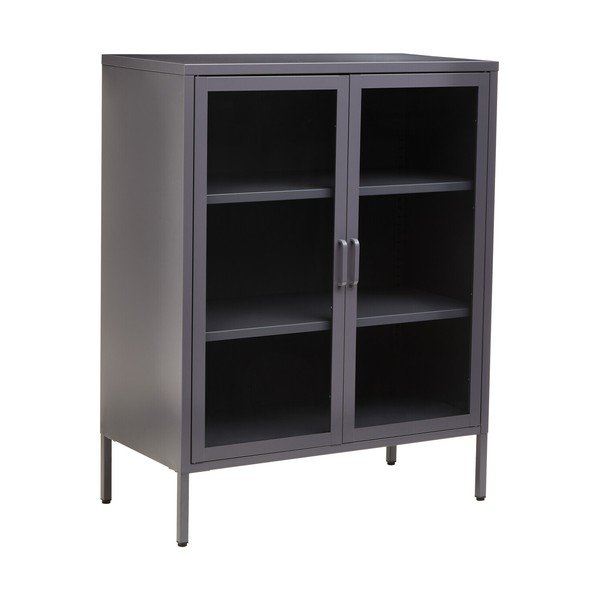 Siva jeklena vitrina 80x102x40 cm Acier – Premier Housewares